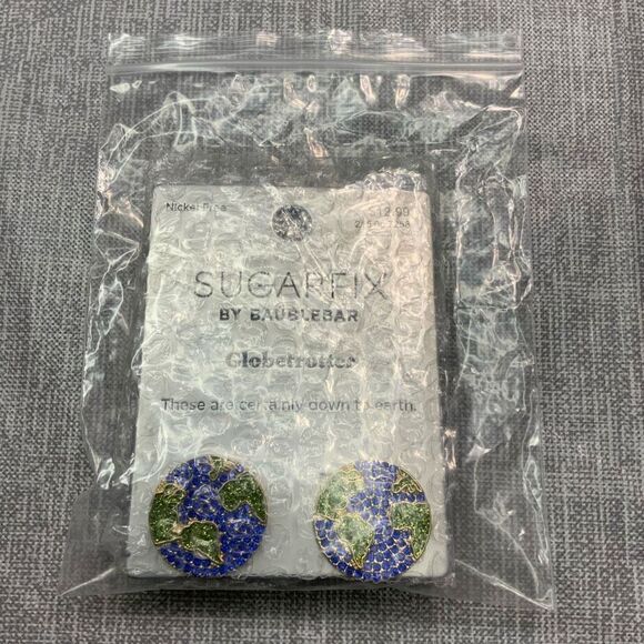 SugarFix By Baublebar Globetrotter Earrings Post Back Gold Tone Studs - Picture 8 of 11